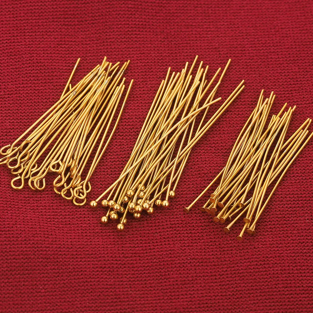 20pcs 20-70MM PVD Stainless Steel Eye Flat Ball Head Pins Needle for Beads Earrings Crafts Connector Jewelry Making Materials - Image 6