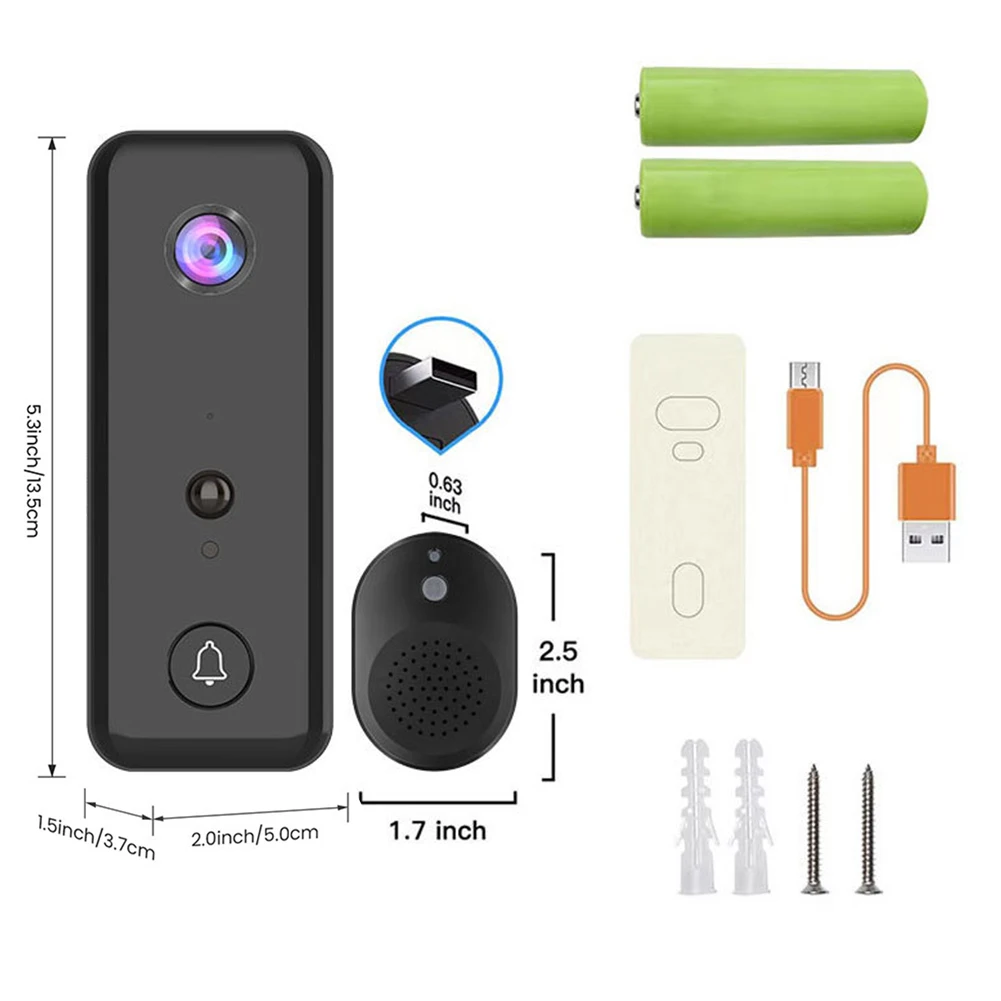 Wireless Doorbell Camera with 2-Way Audio & PIR Motion Detection for Home - Image 6