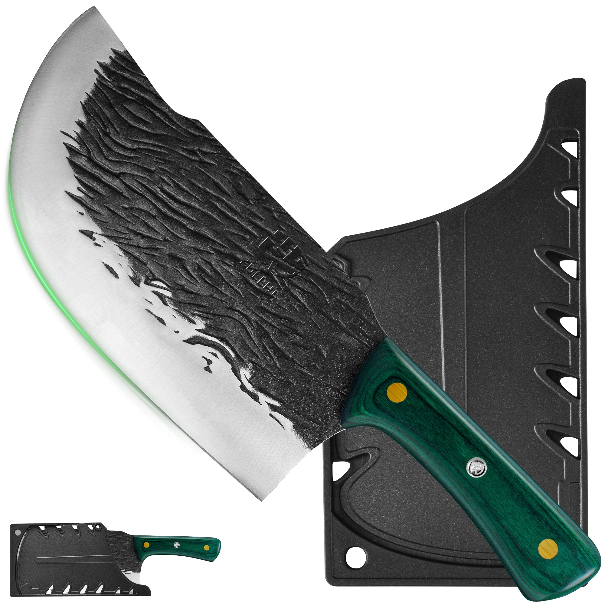 Full Tang Forged High‑Carbon Steel Chef Cleaver Knife with Sheath - Image 32