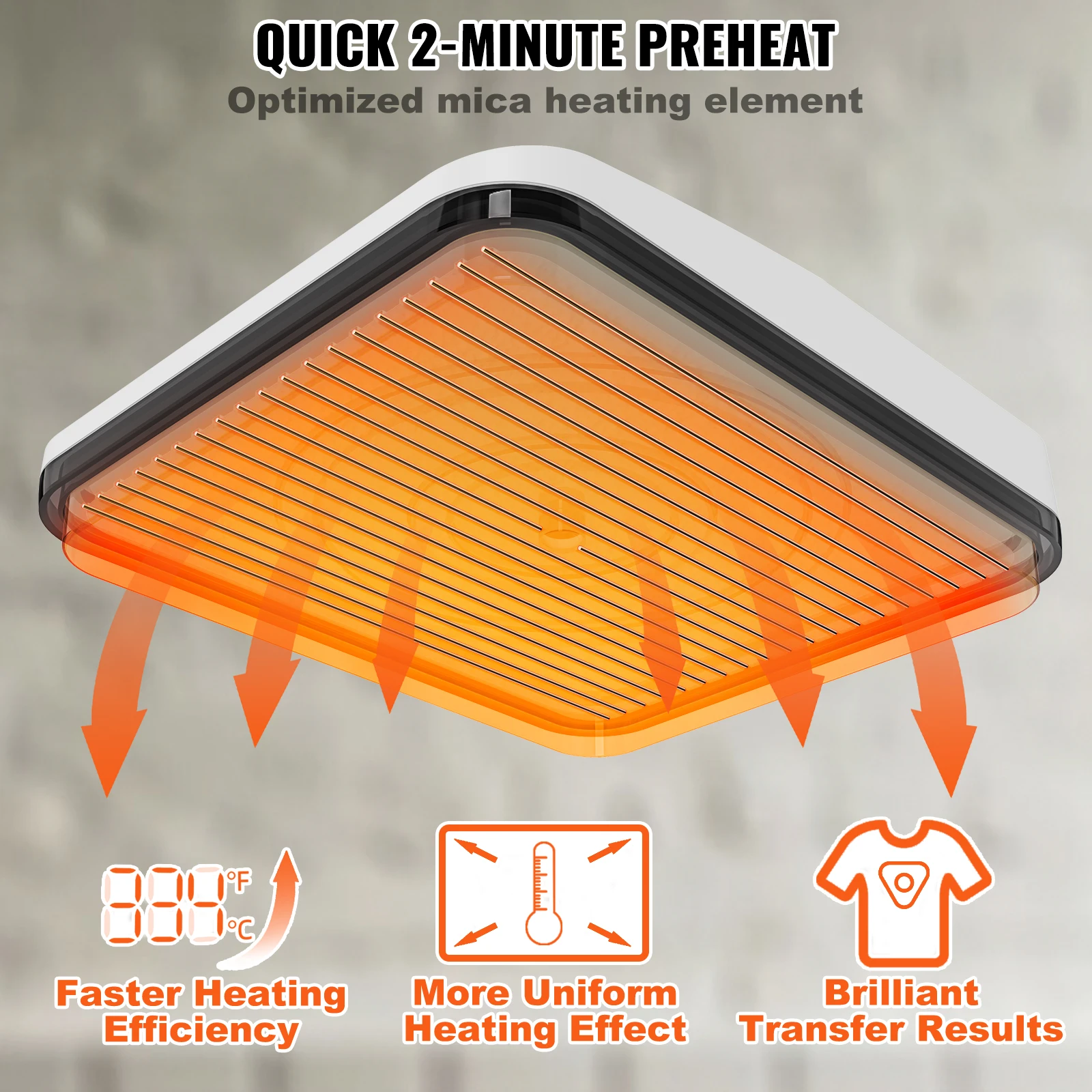 VEVOR 9x9/12x10 in Portable Heat Press Machine DIY Shirt Printing Multifunctional Sublimation Transfer for HTV Vinyl T-shirt Bag - Image 4