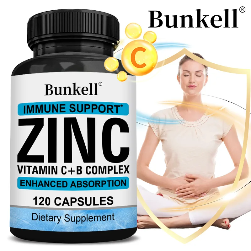 50 mg Zinc Supplement – Immune, Eye & Skin Health Support with Vitamin C