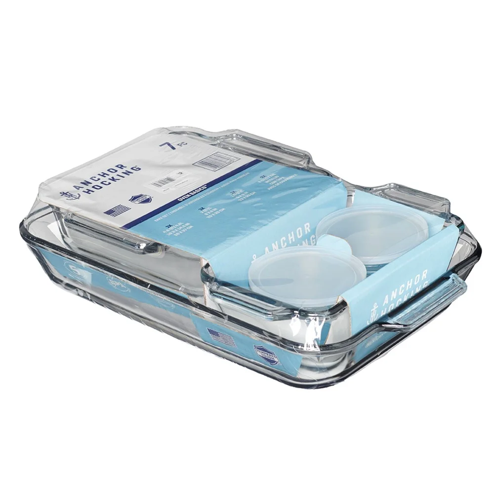 Oven‑Safe 7‑Piece Tempered Glass Bakeware Set – Durable Casserole, Loaf & Cups - Image 4