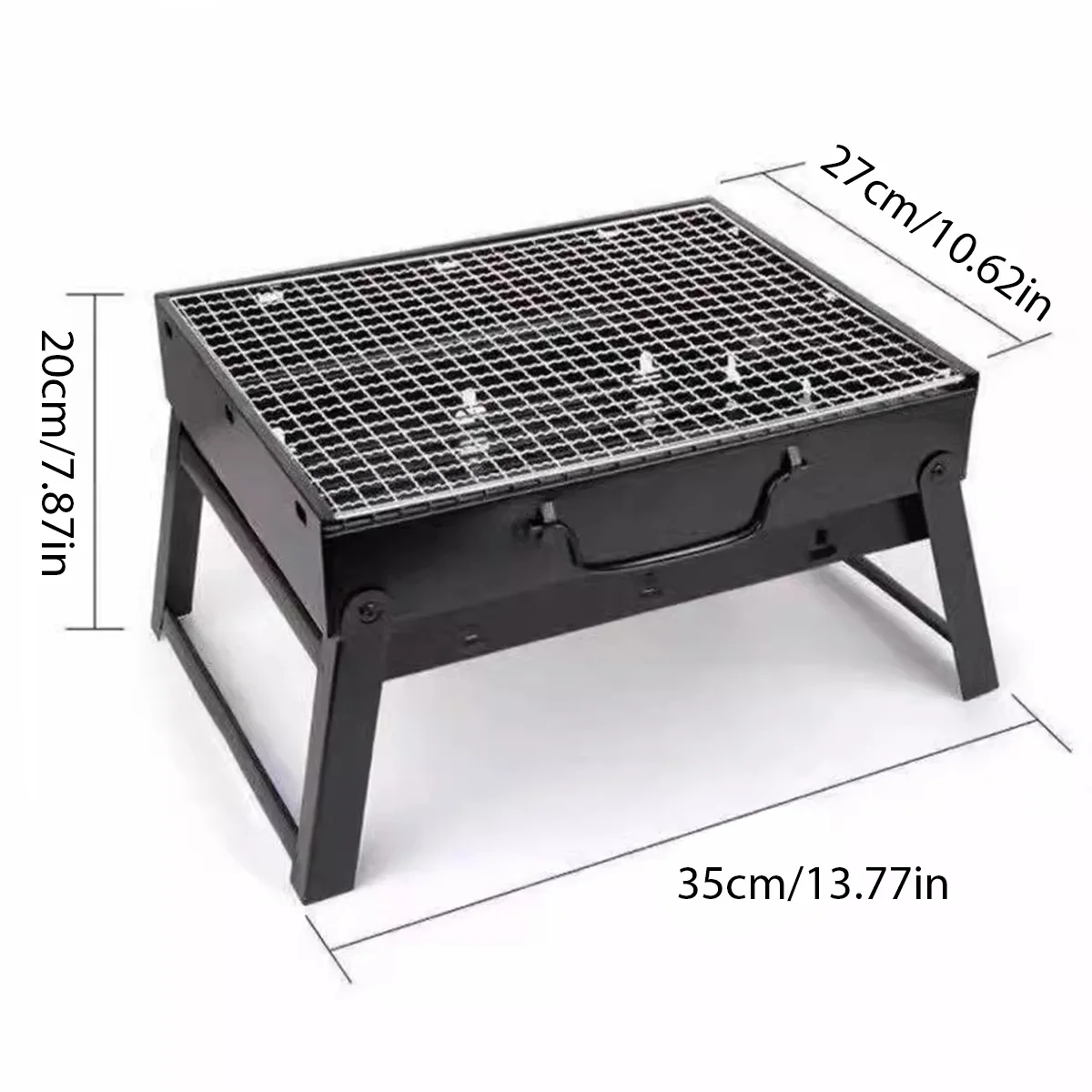 Portable Foldable Steel BBQ Grill - Charcoal Stove for Outdoor Camping Picnic - Image 7