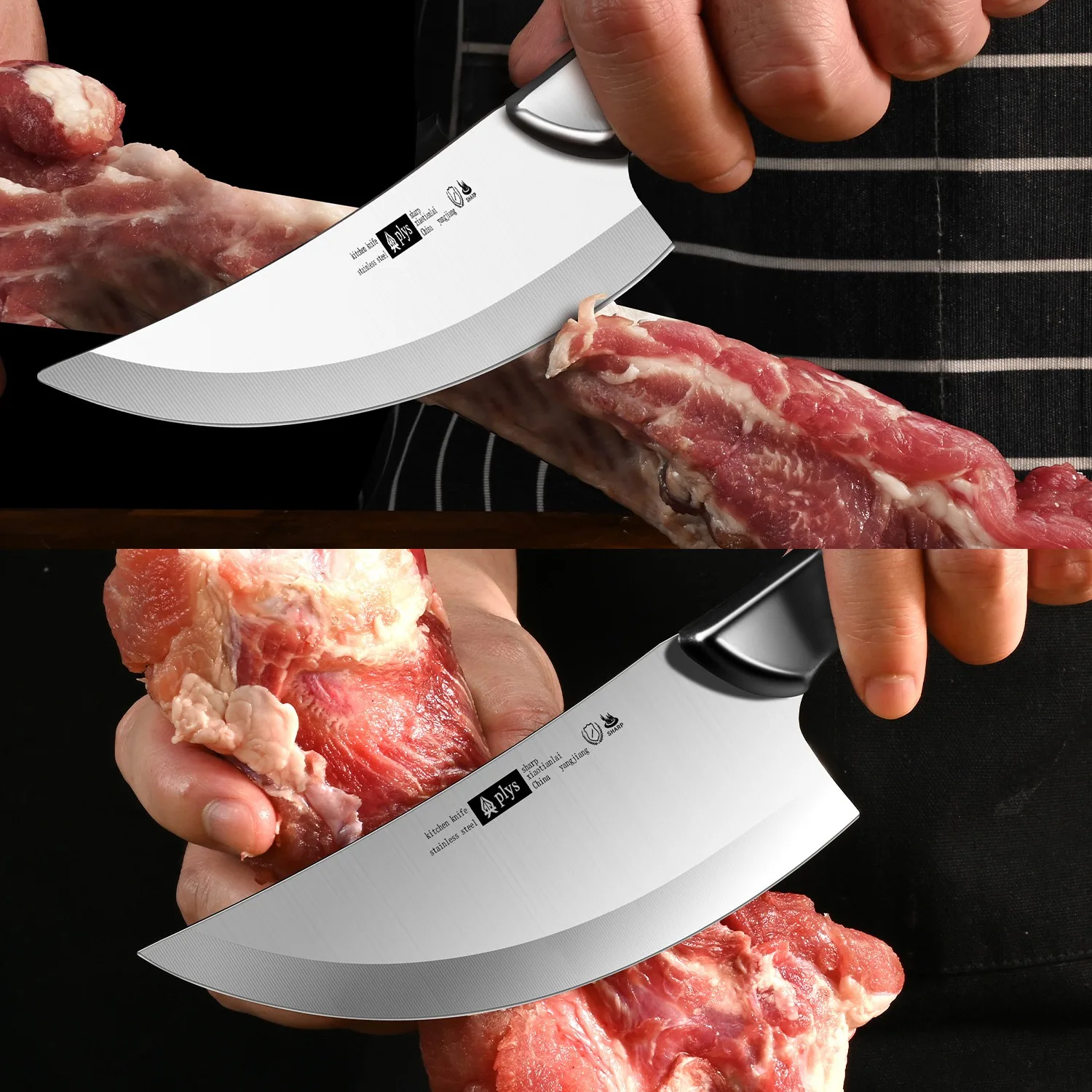 Hand-Forged Boning & Cleaver Knife – Full Tang, Leather Sheath, Ergonomic Grip - Image 3