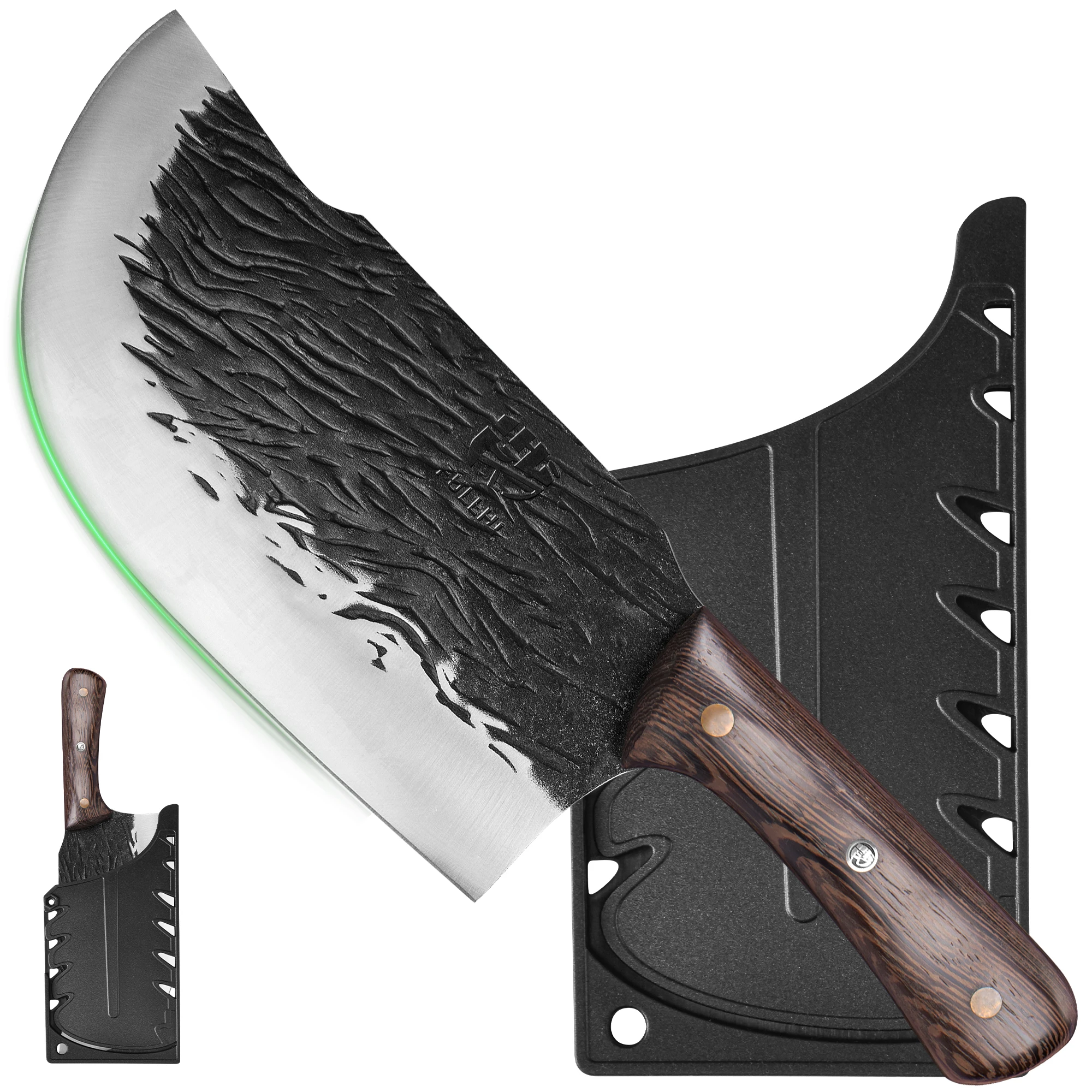 Full Tang Forged High‑Carbon Steel Chef Cleaver Knife with Sheath - Image 29
