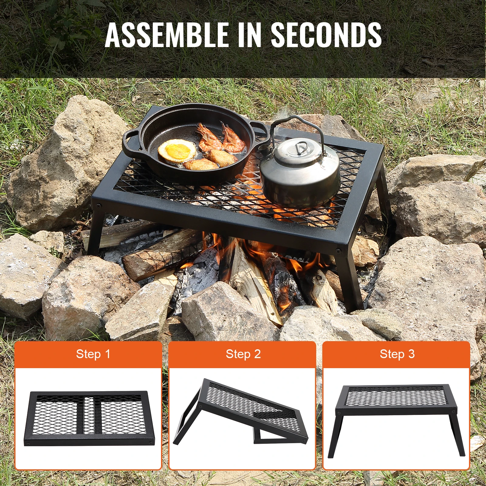 VEVOR 18/24in Barbecue Charcoal Grill, Outdoor Cooking for Camping & Picnics - Image 6