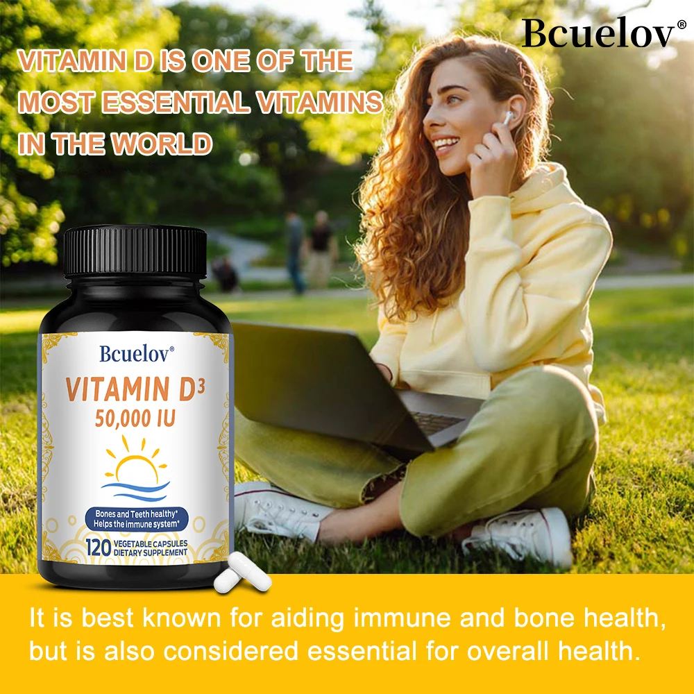 Vitamin D3 50,000 IU - Supports Bone, Heart, Teeth & Muscle Health, 120 Capsules - Image 4
