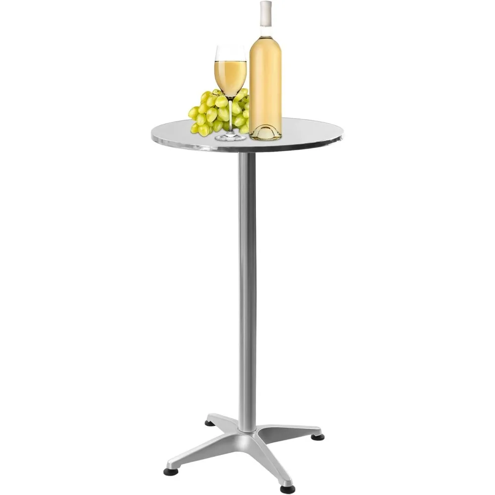 23.6" Round Pub Table Bistro Bar Height Cocktail Table W/ 90° Foldable - Image 2