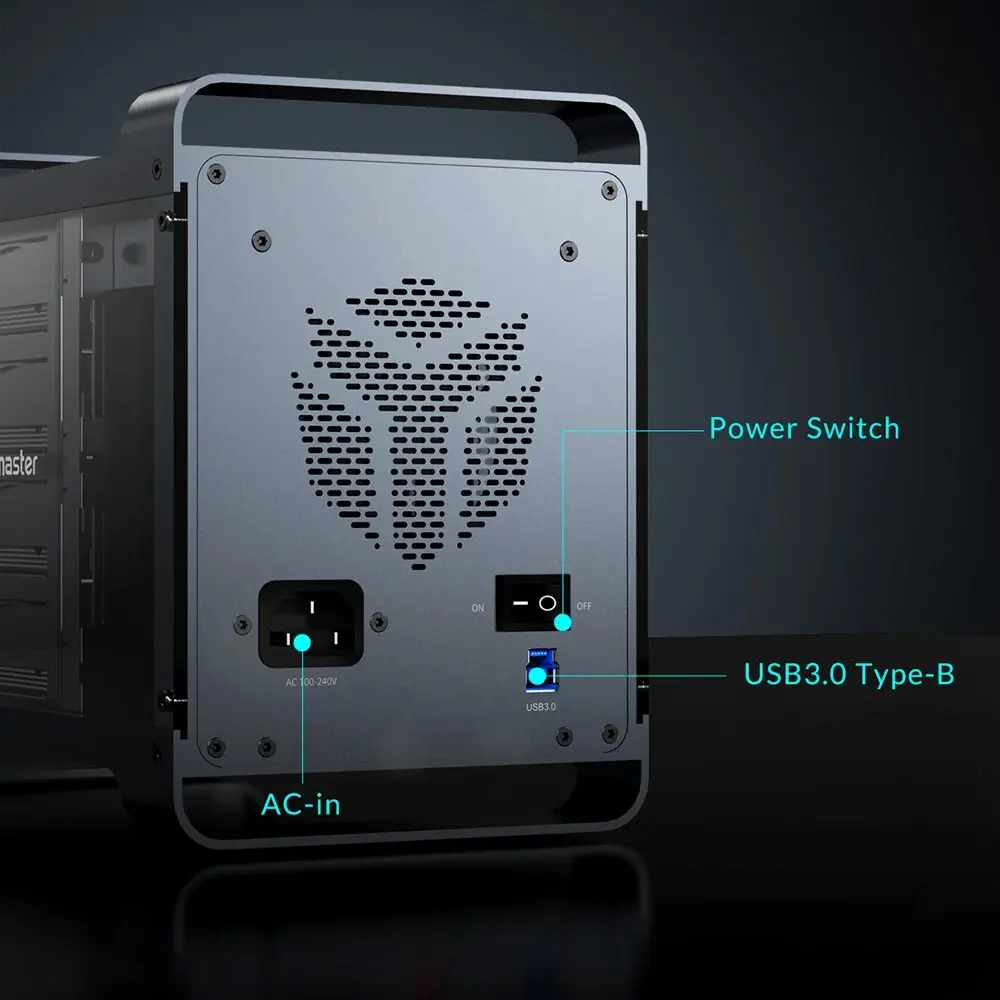 Yottamaster 5-Slot RAID External Hard Drive Enclosure, RGB Silent Fan, SATA HDD/SSD - Image 9