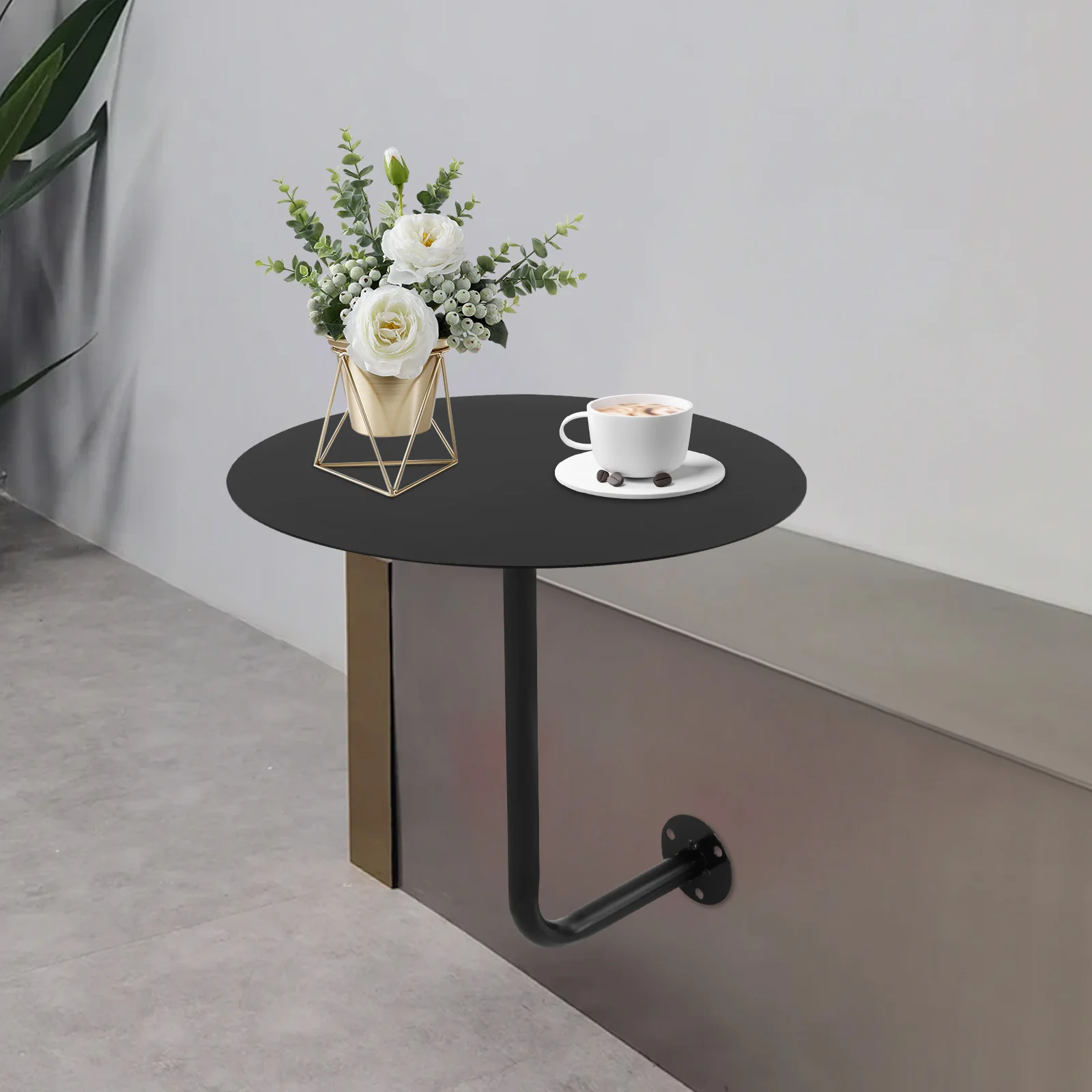 Wall-Mounted Round Side Table – Minimalist Floating Shelf for Café & Home - Image 5