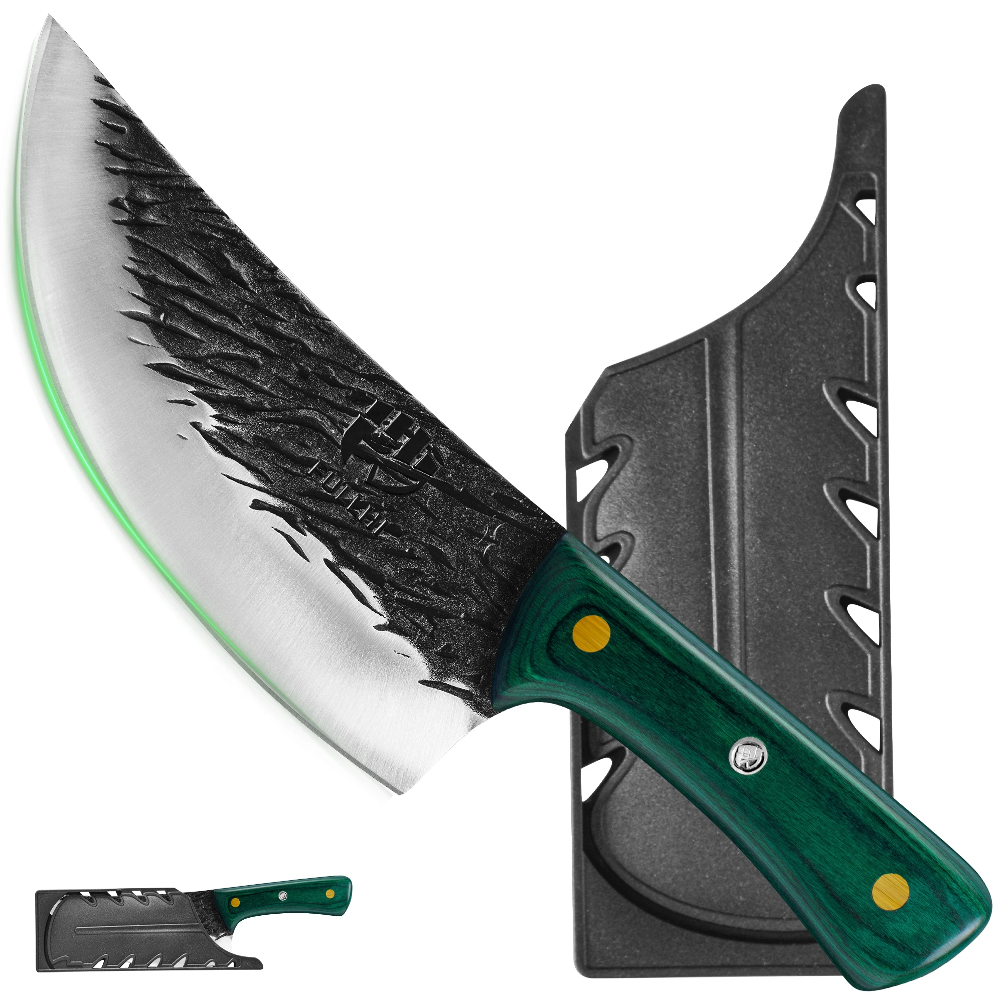 Full Tang Forged High‑Carbon Steel Chef Cleaver Knife with Sheath - Image 31