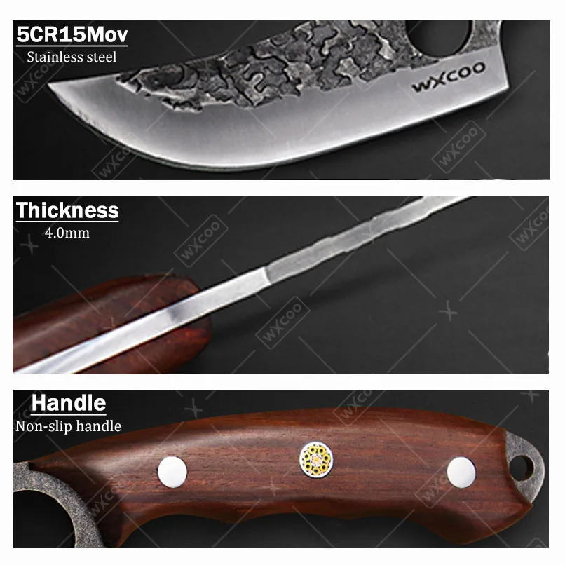 Hand‑Forged Stainless Steel 3‑Piece Boning Knife Set – Professional Utility Knives - Image 4