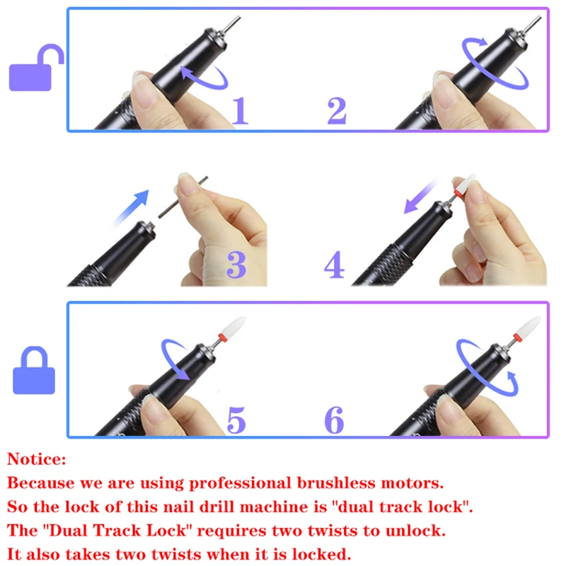 Professional 40000RPM Brushless Nail Drill – Rechargeable with Storage Box - Image 5