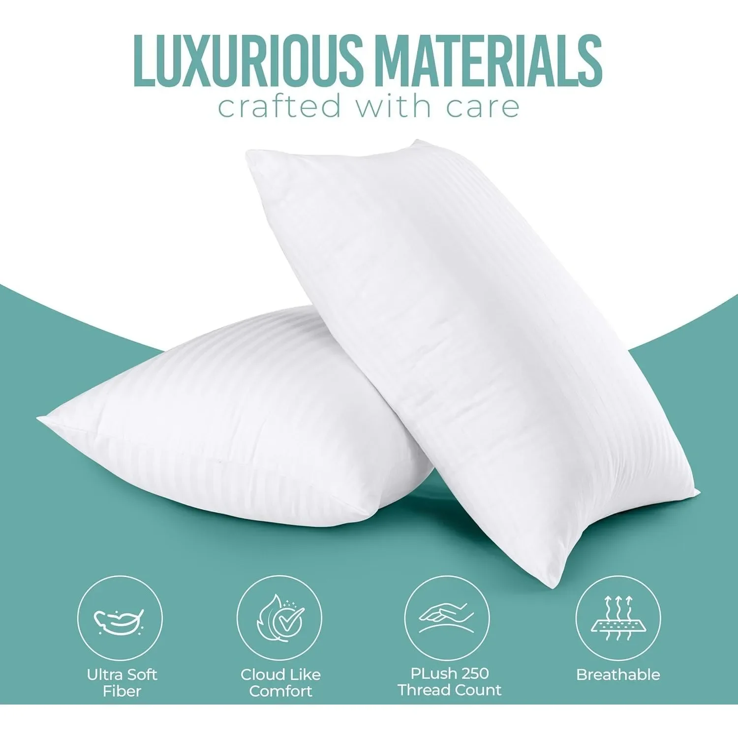 Queen Size Pillows Set of 6, Cooling Hotel Pillows for Side, Back & Stomach Sleepers - Image 3