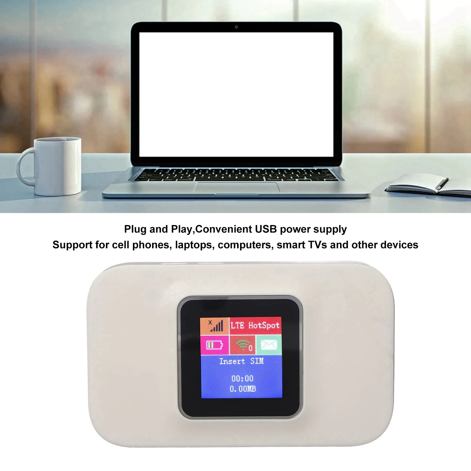 4G WiFi Router 300Mbps USB Portable Hotspot with SIM Slot for Europe
