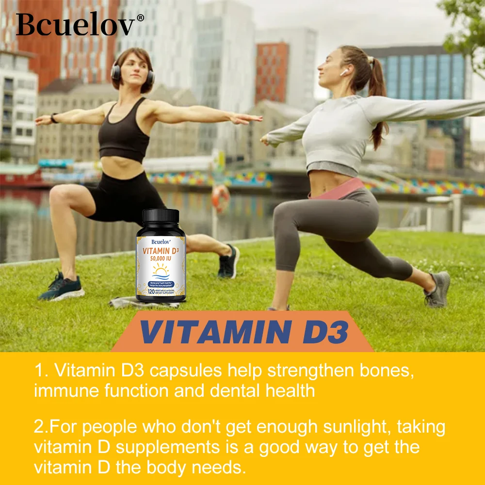 Vitamin D3 50,000 IU - Supports Bone, Heart, Teeth & Muscle Health, 120 Capsules - Image 2