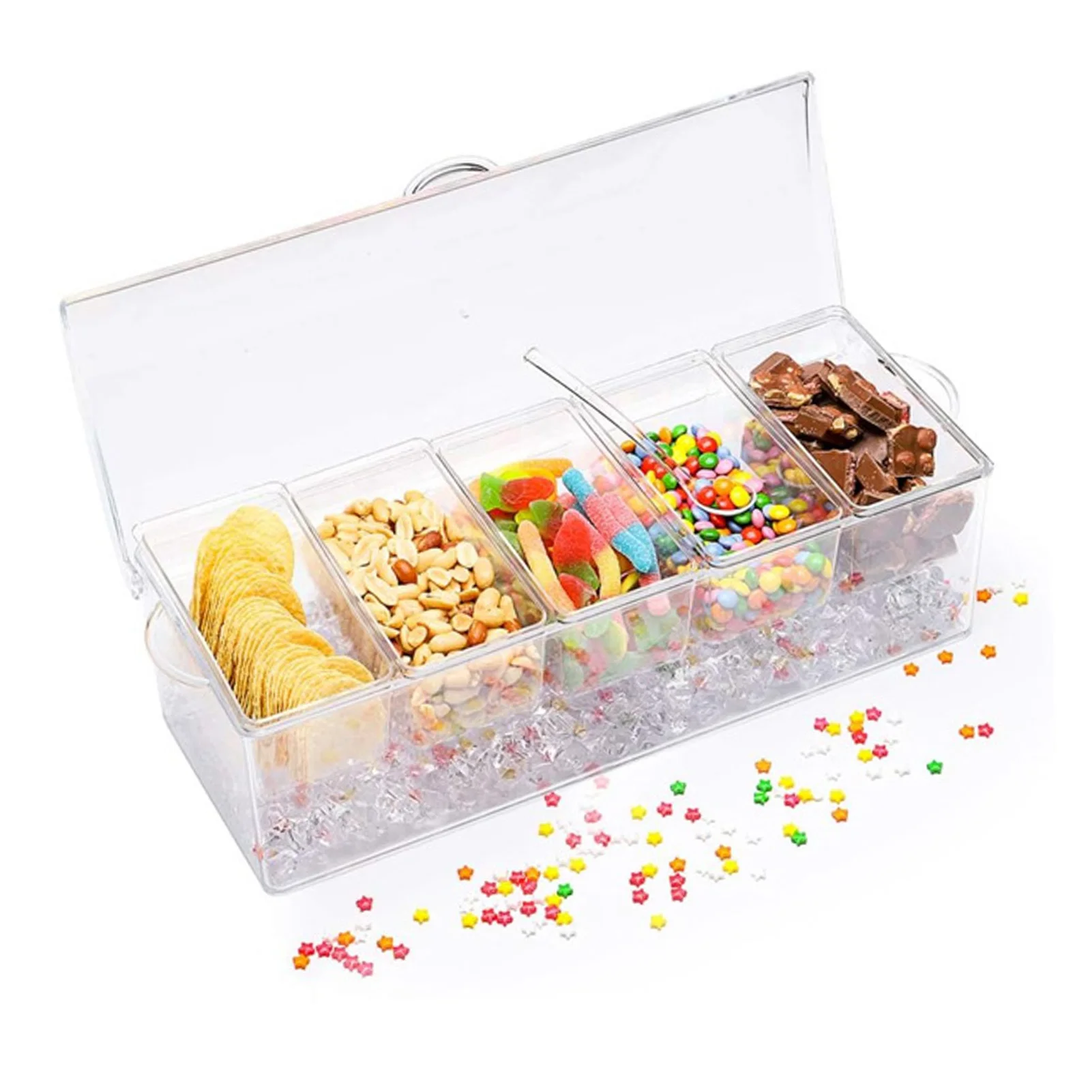 Ice Chilled Condiment Server – Multi-Functional Clear Plastic Cold Food & Sauce Storage Tray - Image 5