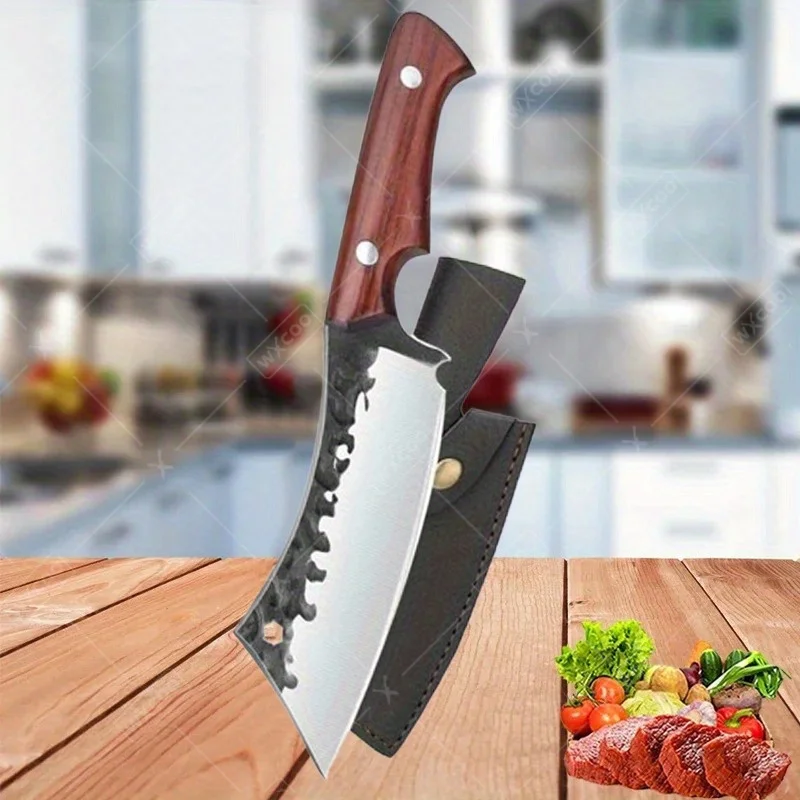 Handmade Forged Stainless Steel Chef Knife – Boning, Cleaver & Butcher Knife - Image 2