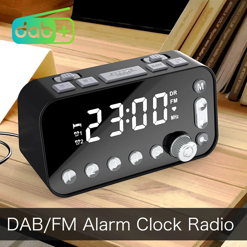 A1 Digital Desktop Alarm Clock Dual USB Charging Port LED Display DAB FM Radio - Image 6