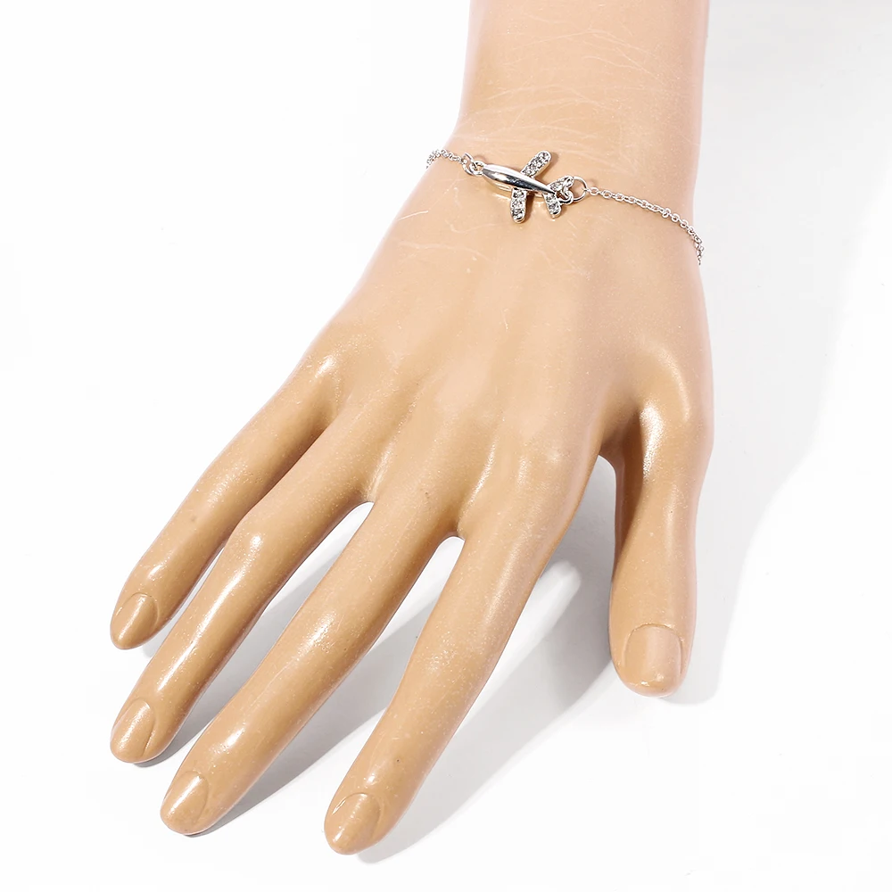 14K Solid Gold Airplane Charm Bracelet – Dainty Travel Gift for Her - Image 6
