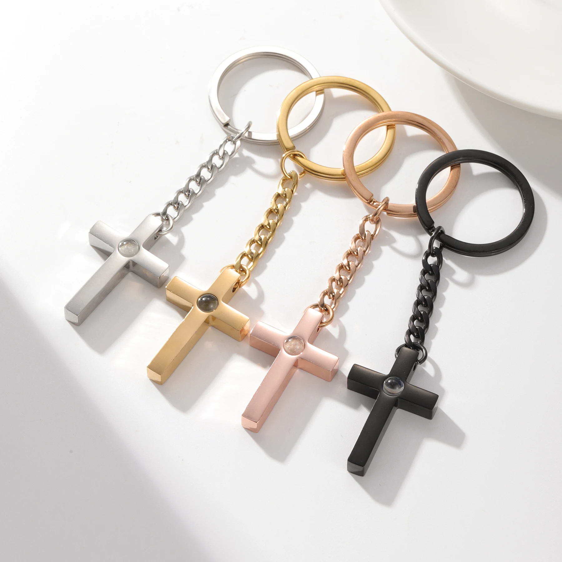 Personalized Cross Projection Necklace for Men – Custom Photo Gift - Image 4