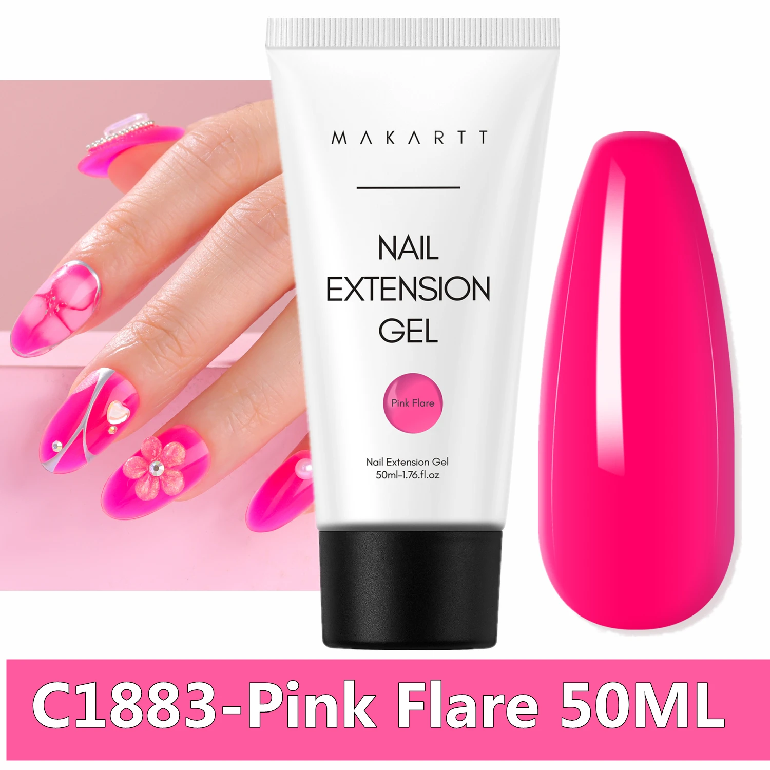 Makartt Natural Pink Poly Nail Gel – 50ML Builder for DIY Extensions - Image 24