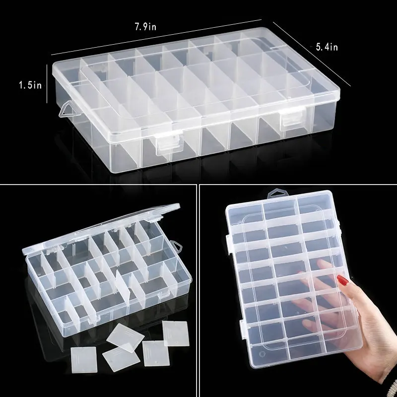 Jewelry Storage Box with Adjustable Compartments – Transparent Plastic Organizer for Beads & Small Parts - Image 13