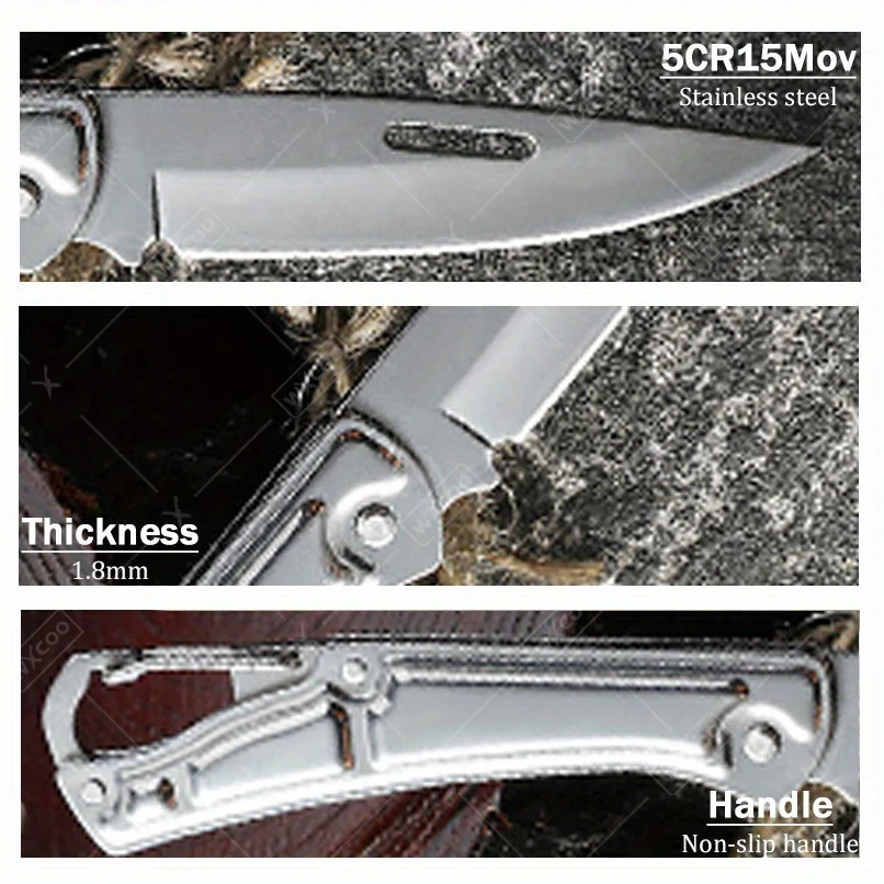 12‑Piece Stainless Steel Survival & Camping Folding Pocket Knife Set - Image 3