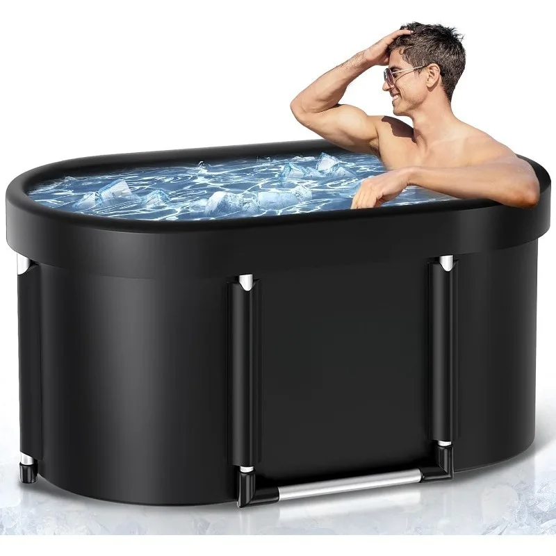 XL 139-Gallon Oval Ice Bath Tub, 6-Layer Portable Cold Plunge Bathtub with Cover for Athletes & Home Use