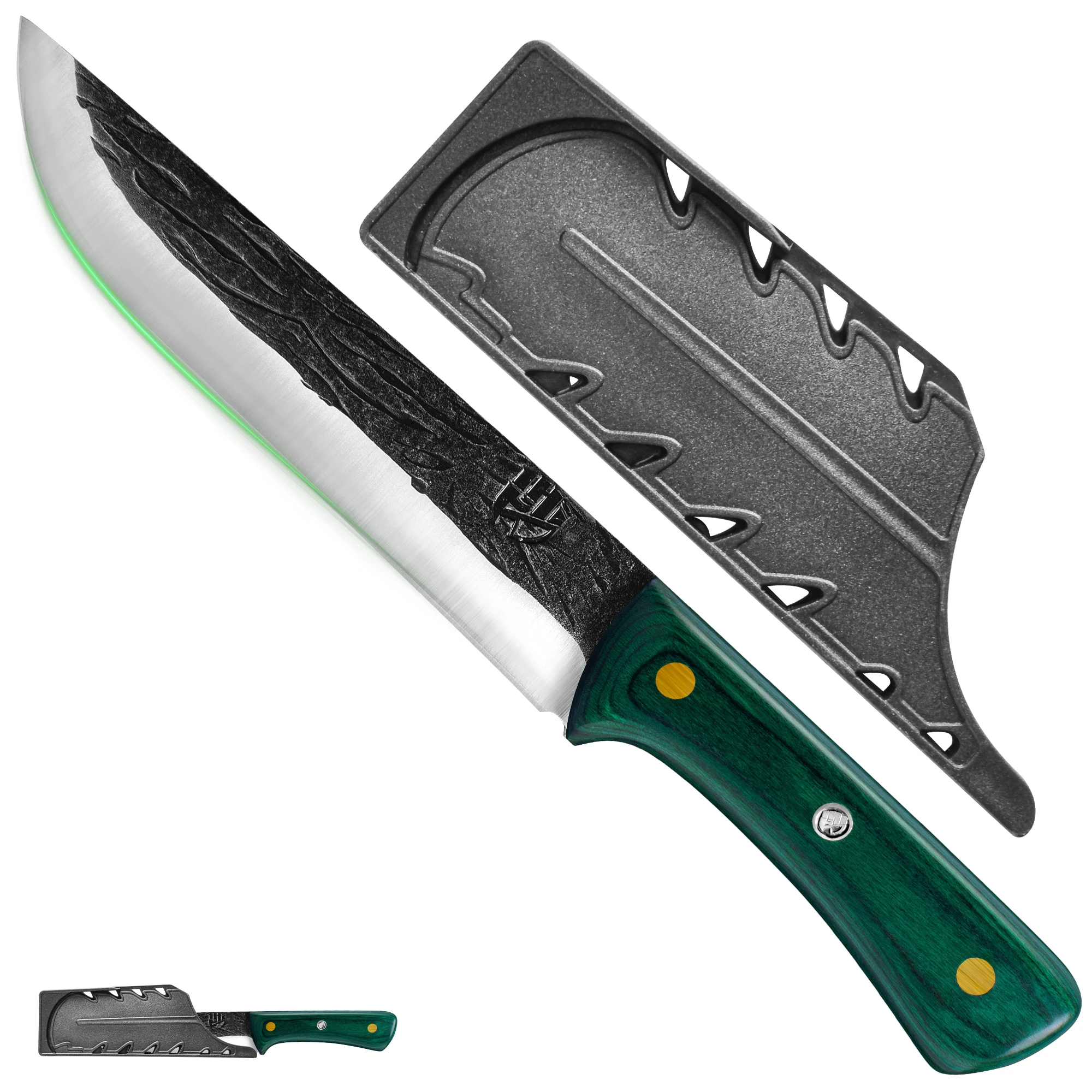 Full Tang Forged High‑Carbon Steel Chef Cleaver Knife with Sheath - Image 16