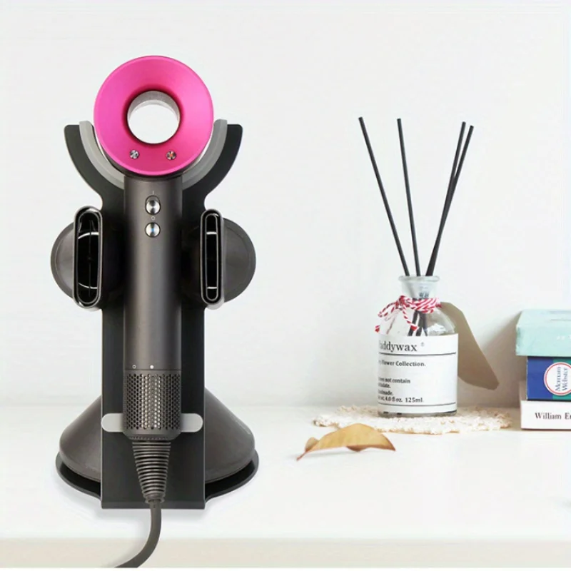 Dyson Supersonic Hair Dryer Holder Stand with Magnetic Storage Rack – Punch-Free Bathroom Organizer