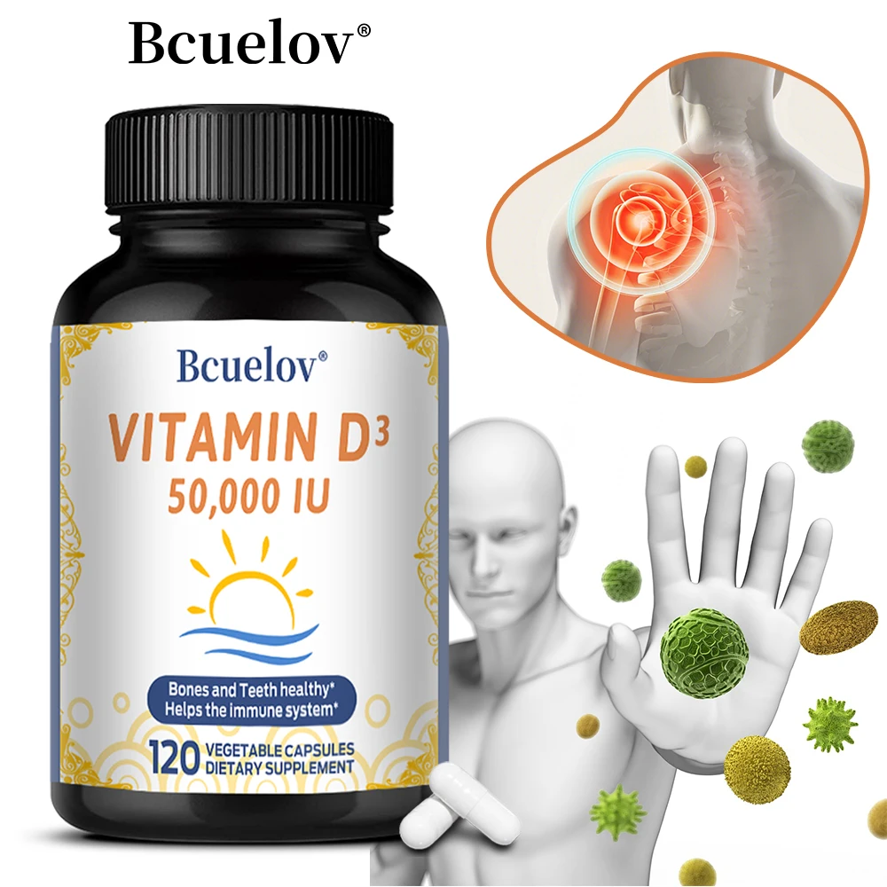 Vitamin D3 50,000 IU - Supports Bone, Heart, Teeth & Muscle Health, 120 Capsules