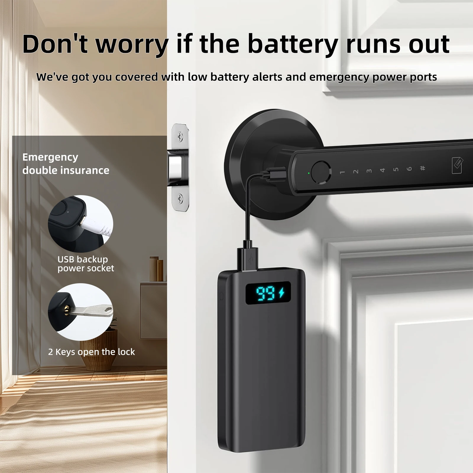 Smart Fingerprint Touchscreen Smart Lock – App, Passcode & Remote Control - Image 4