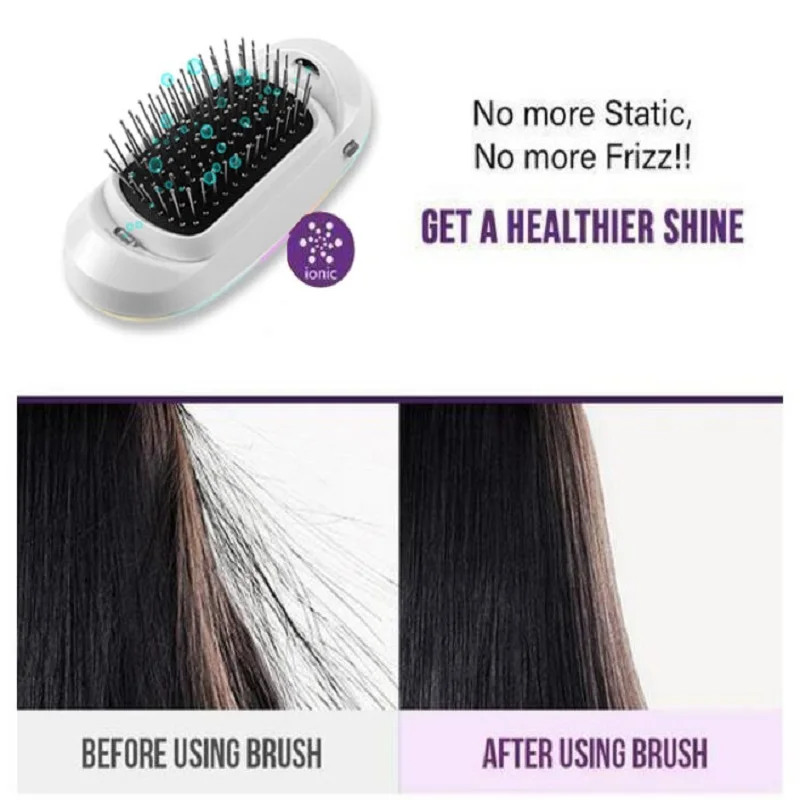 Portable Ionic Hairbrush – Anti-Static Scalp Massager for Frizz-Free Hair - Image 3