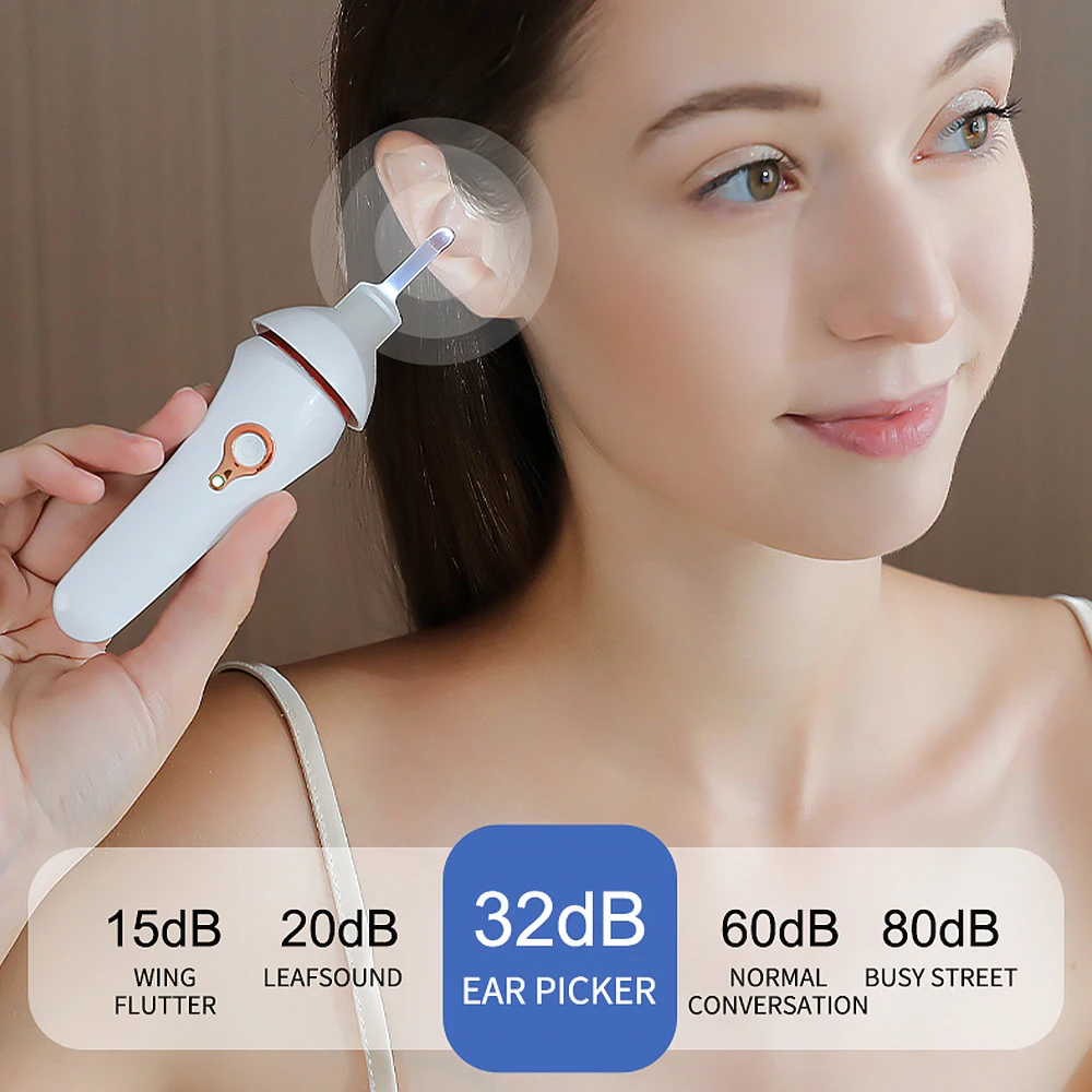 Wireless LED Ear Wax Vacuum – USB Rechargeable Visual Suction Cleaner