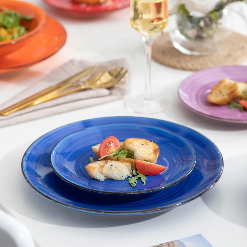 Vancasso Bonita 18‑Piece Multicolor Stoneware Dinnerware Set – Spiral Plates Bowl - Image 5