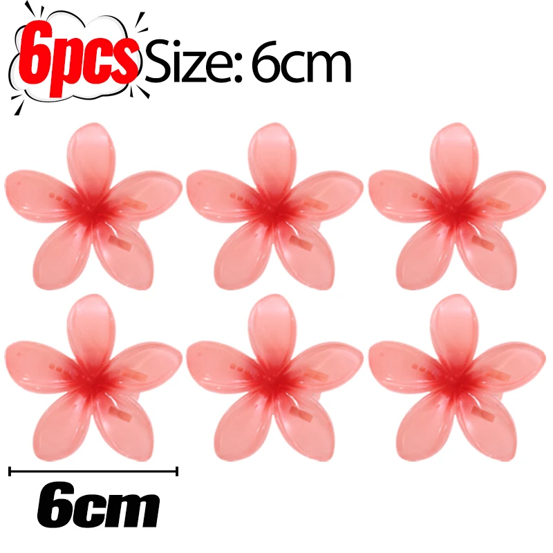 1/6Pcs Hawaiian Gradient Flower Hair Clips Small Claw Hairpin Crab Barrette Women Hair Accessories - Image 22