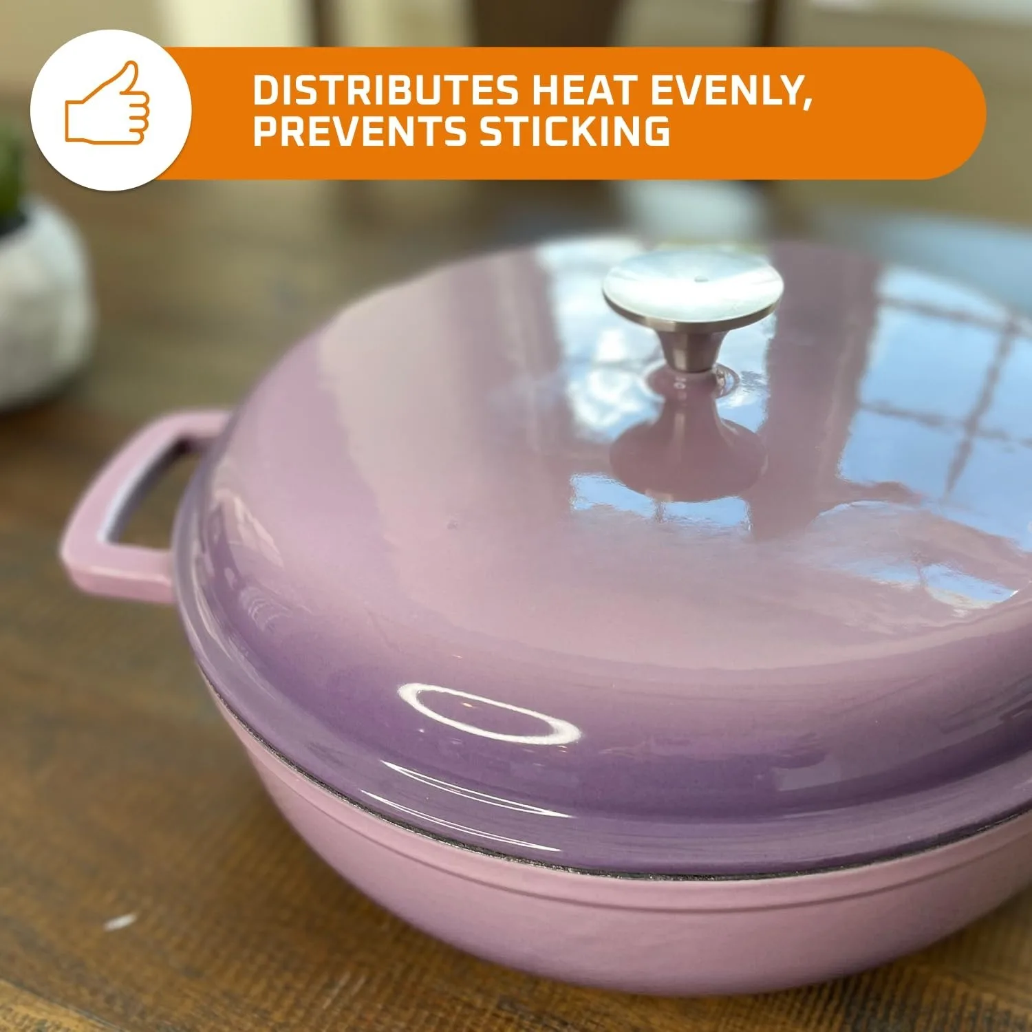 Purple Enameled Cast Iron Dutch Oven – 4.5 Quart with Dual Handles - Image 3