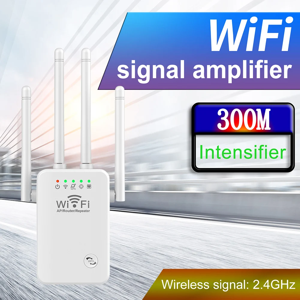 WiFi Extender Signal Booster, 300Mbps Long Range, 4 Antennas, Ethernet Port - Image 2