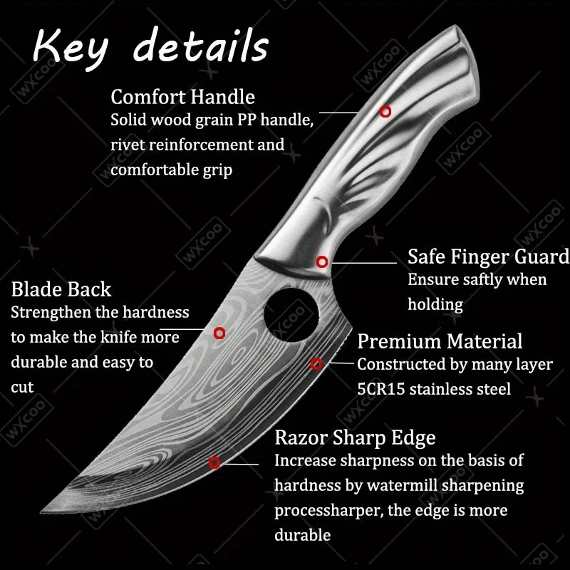 Hand‑Forged High‑Carbon Stainless Chef Knife Set – Multipurpose Cooking & Boning Tool - Image 5