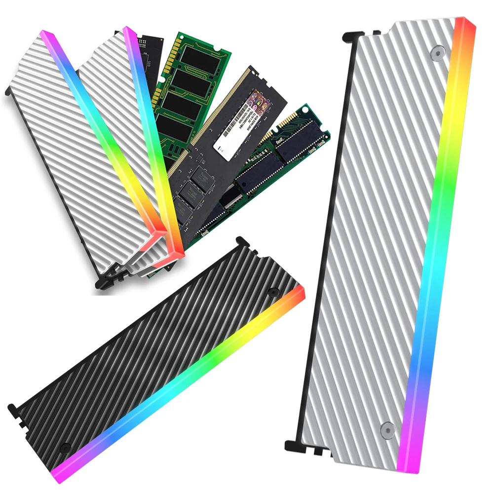 5V 3‑Pin ARGB RAM Cooler – Dual‑Fan DDR2‑DDR5 Heatsink, Aura Sync Compatible - Image 2