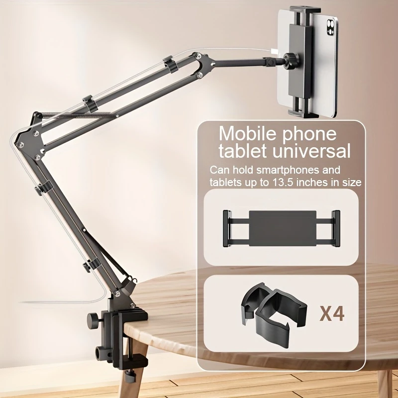 Adjustable Bed Tablet Holder – 360° Rotatable Long Arm Clamp for 4.7–13″ Devices - Image 6
