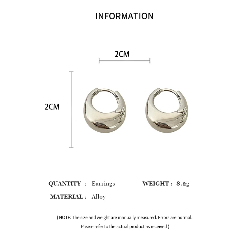 Punk U-Shape Oval Hoop Earrings – Minimalist Geometric Daily Wear Jewelry - Image 6