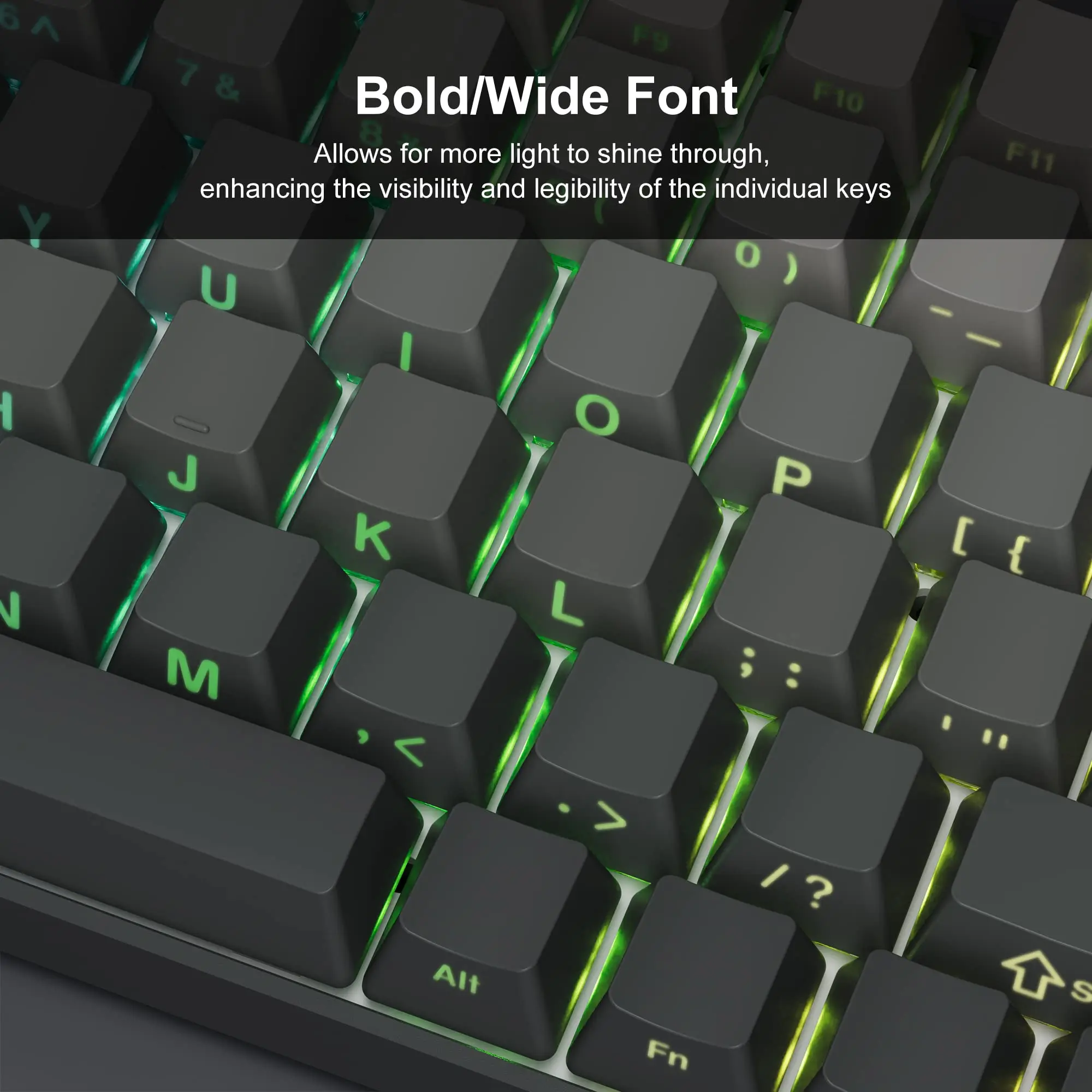 136 Key PBT Double Shot Backlit Keycaps for MX Mechanical Keyboard 61-108 Keys - Image 5