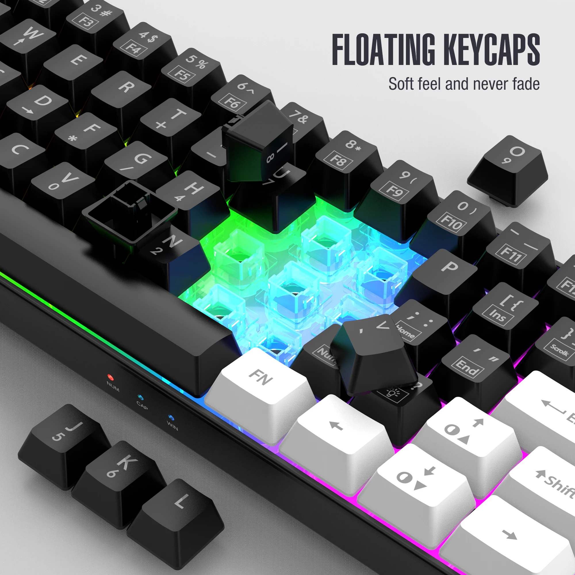 60% wired game keyboard, RGB backlit ultra-small keyboard, waterproof portable, computer/MAC game keyboard - Image 3
