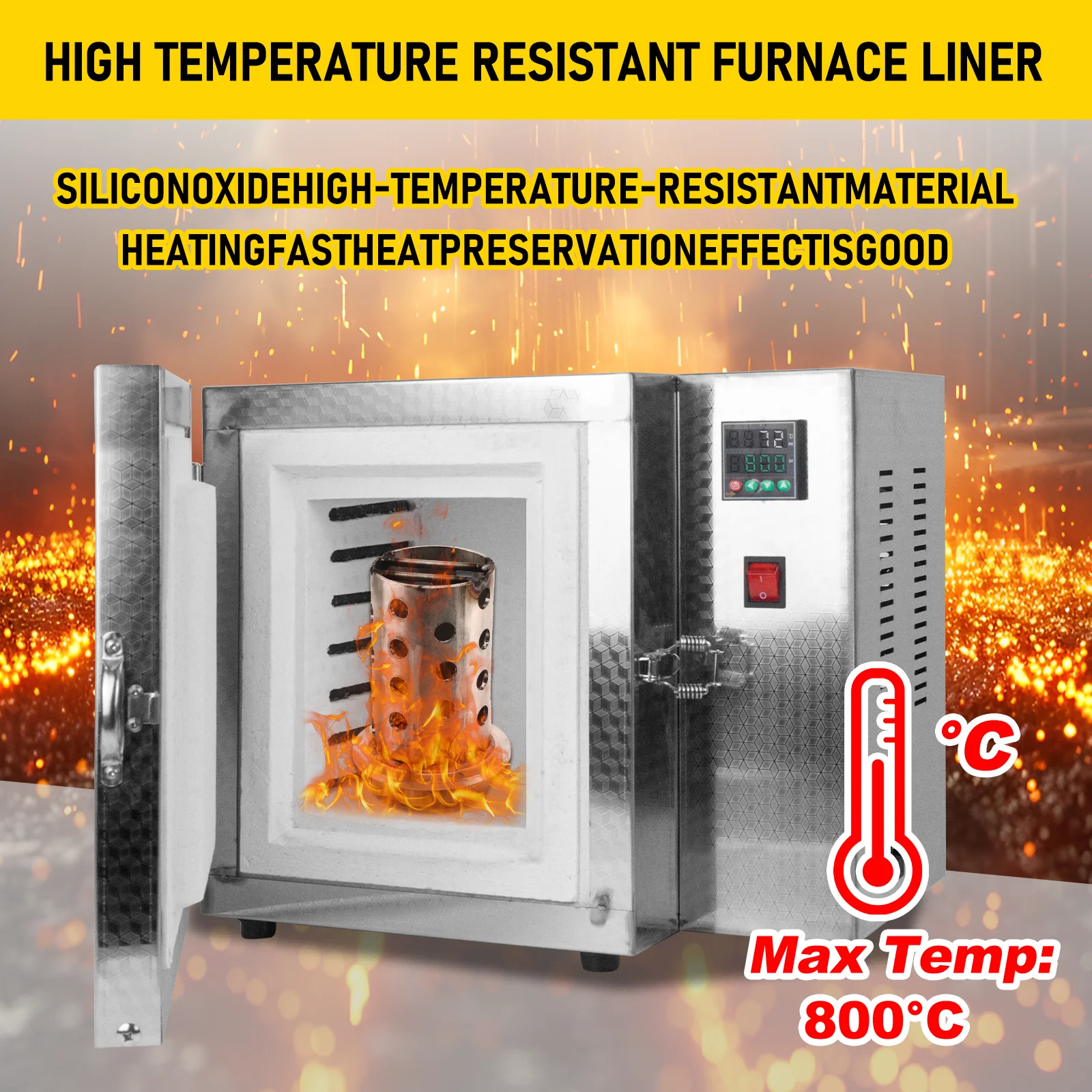 Industrial Four-Sided Heating Oven with Digital Display for High-Temperature Mold Heat Treatment - Image 3