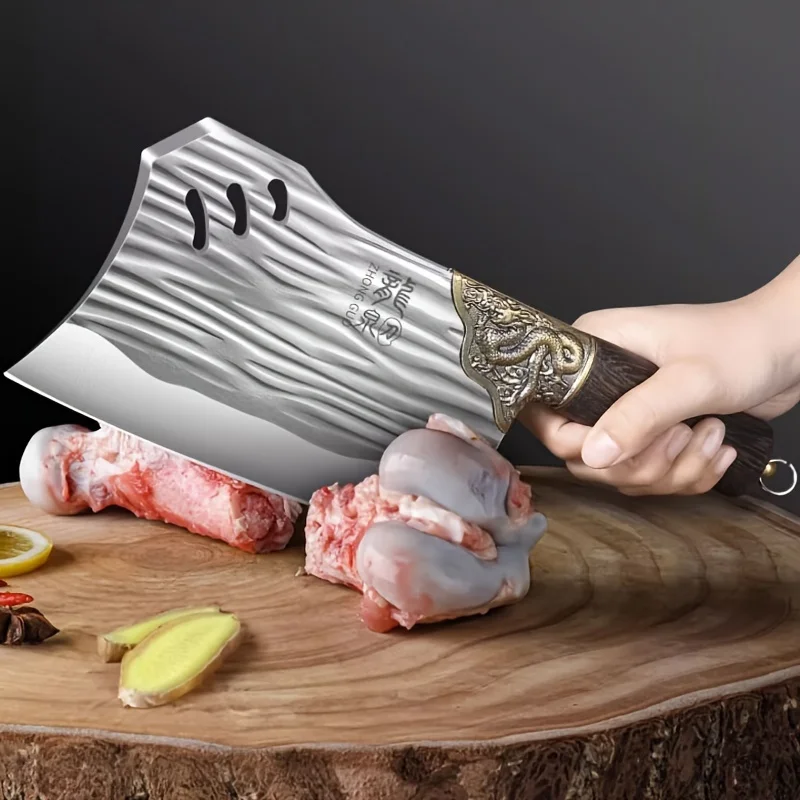 Handcrafted Serbian Chef Cleaver – Heavy-Duty Butcher Knife with Full-Tang Carbon Steel Blade