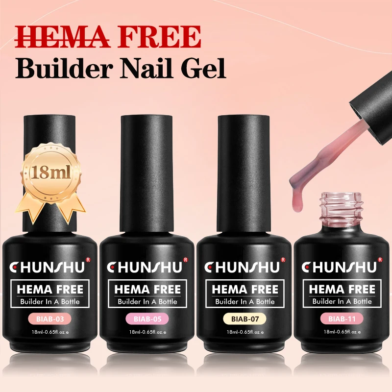 CHUNSHU HEMA-Free Builder Gel – 18ml Thick Rubber Base UV Nail Extension