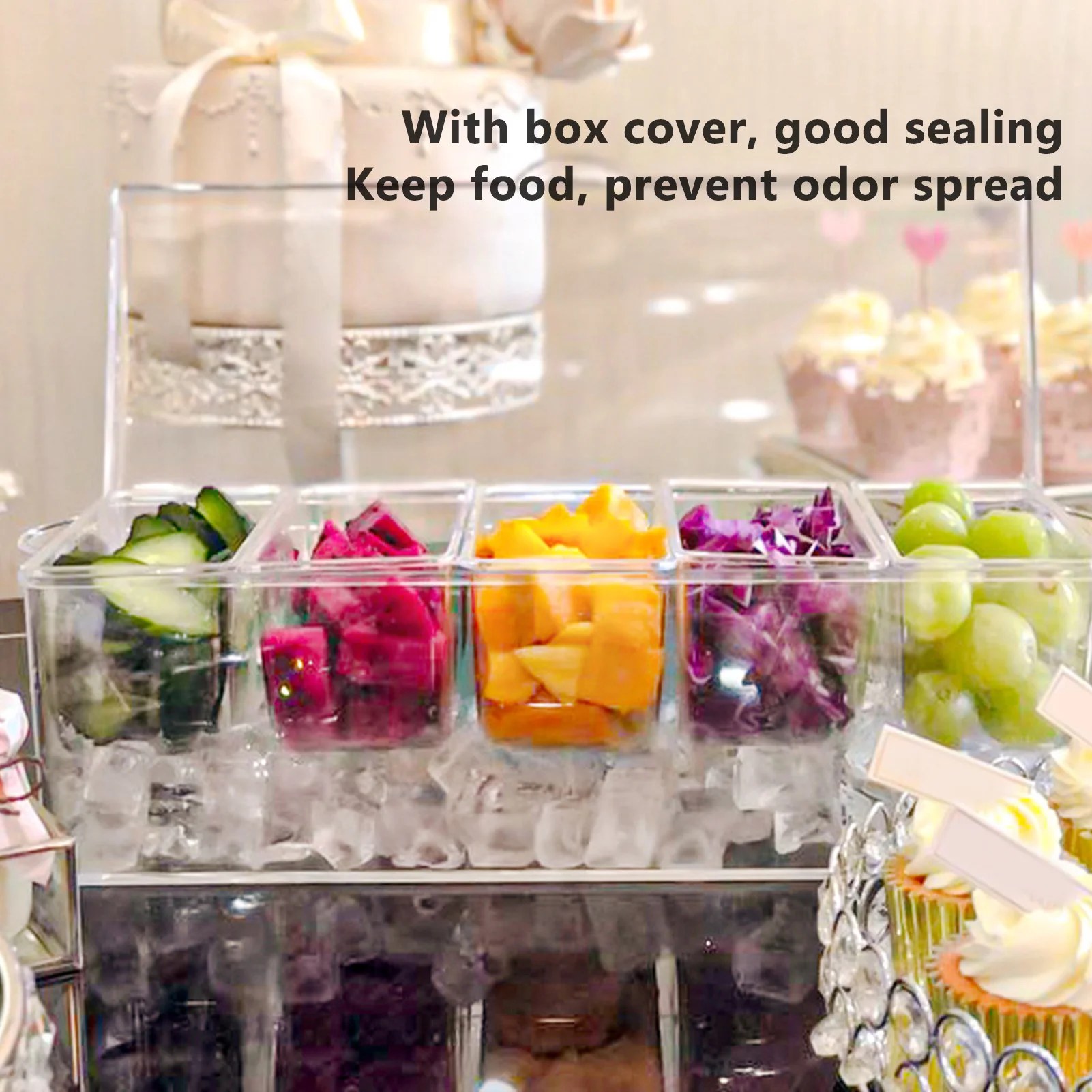 Ice Chilled Condiment Server – Multi-Functional Clear Plastic Cold Food & Sauce Storage Tray - Image 6