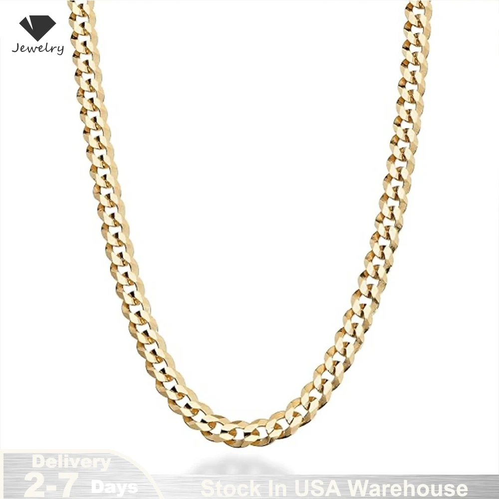 5mm 18K Gold‑Plated Sterling Silver Cuban Link Chain Necklace – Gift Ready